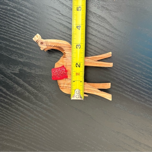 Handcrafted Olive Wood Camel with Red Saddle. 4.5” - Picture 5 of 6